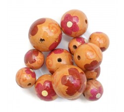 Fleurs Perle en bois - Ballerina - Orange et bordeaux Babachic by Moodywood