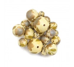 Fleurs Perle en bois - Peltée - Doré et kaki Babachic by Moodywood