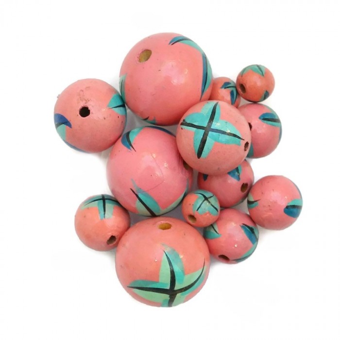 Perles en bois Perle en bois - Starfish - Rose et bleu