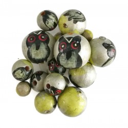 Animals Wooden beads - Owl - Silver Babachic by Moodywood