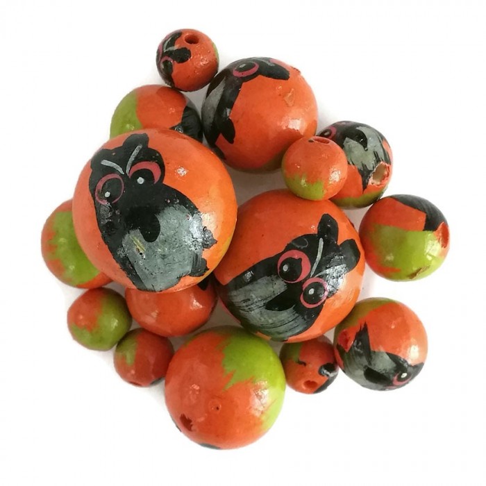 Animaux Perles en bois - Hibou - Orange et noir Babachic by Moodywood