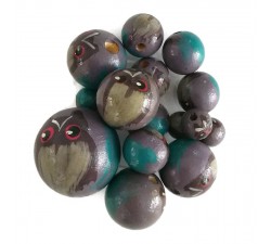 Animals Wooden beads - Owl - Dark lilac Babachic by Moodywood