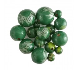 Animals Wooden beads - Zebra - Green Babachic by Moodywood