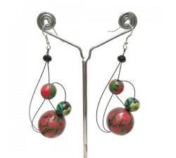 Boucles d'oreilles Boucles d'oreilles Rouge/vert - 6 cm - Winter nights Babachic by Moodywood