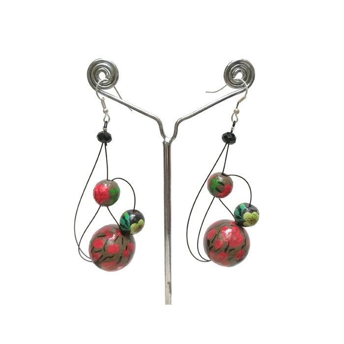 Earrings Earrings Green/red - 6 cm - Winter nights Babachic by Moodywood