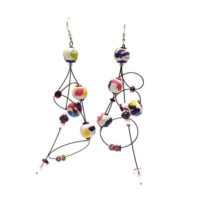 Earrings Ellipse earrings 9 cm - Multicolor- Splash Babachic by Moodywood