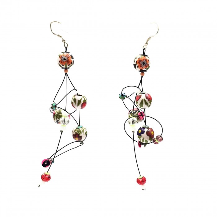 Pendientes Pendientes Elipse 9 cm - Flor - Splash Babachic by Moodywood