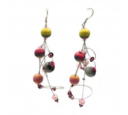 Earrings Ellipse earrings 9 cm - Moon - Splash Babachic by Moodywood