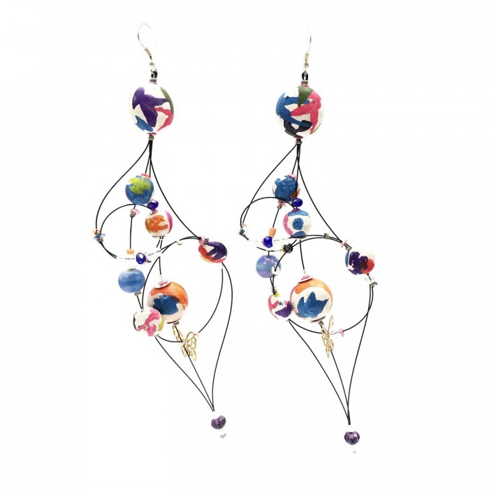 Duchess earrings 16 cm - Multicolor - Splash