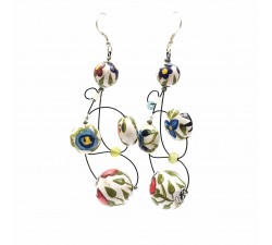 Earrings Loop earrings 7 cm - Flower - Splash Babachic by Moodywood