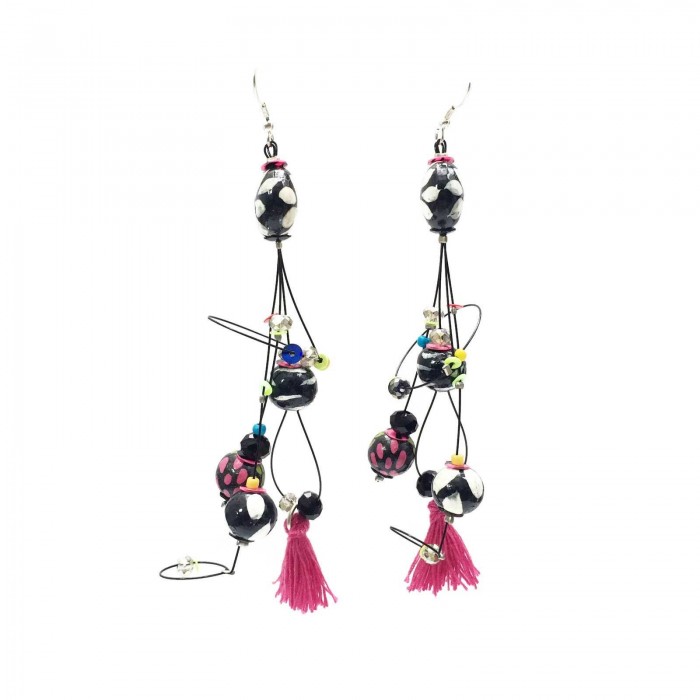 Earrings Pampille earrings 12 cm - Black - Splash Babachic by Moodywood