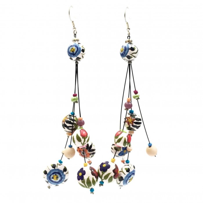 Earrings Drop earrings 12 cm - Flower - Splash Babachic by Moodywood