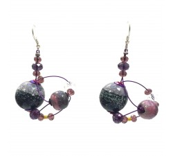 Earrings Drop earrings 4 cm - Purple - Splash Babachic by Moodywood