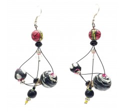 Earrings Rosace earrings 7 cm - Black - Splash Babachic by Moodywood