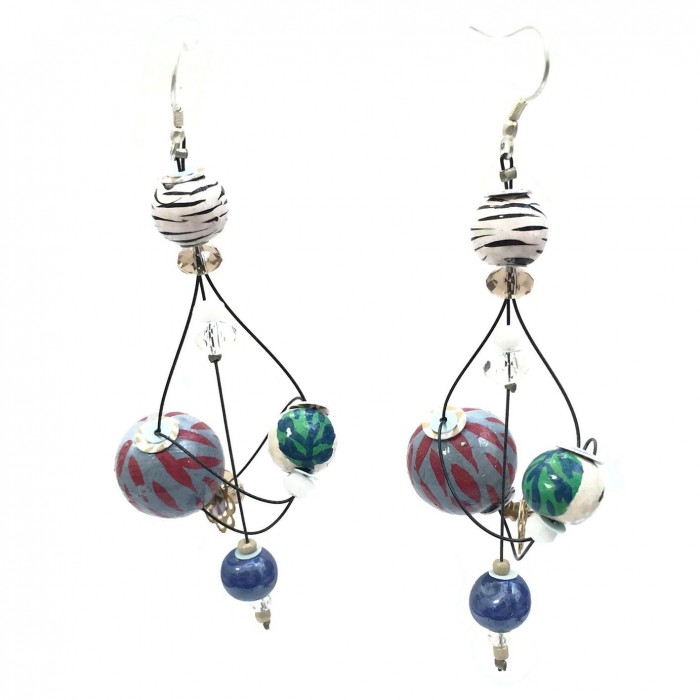Earrings Rosace earrings 7 cm - Zebra - Splash Babachic by Moodywood