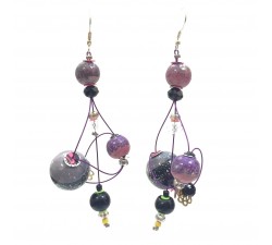 Boucles d'oreilles Boucles d'oreille Rosace 7 cm - Violet - Splash Babachic by Moodywood