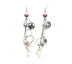 Earrings Torsade earrings 16 cm - Zebra - Splash Babachic by Moodywood