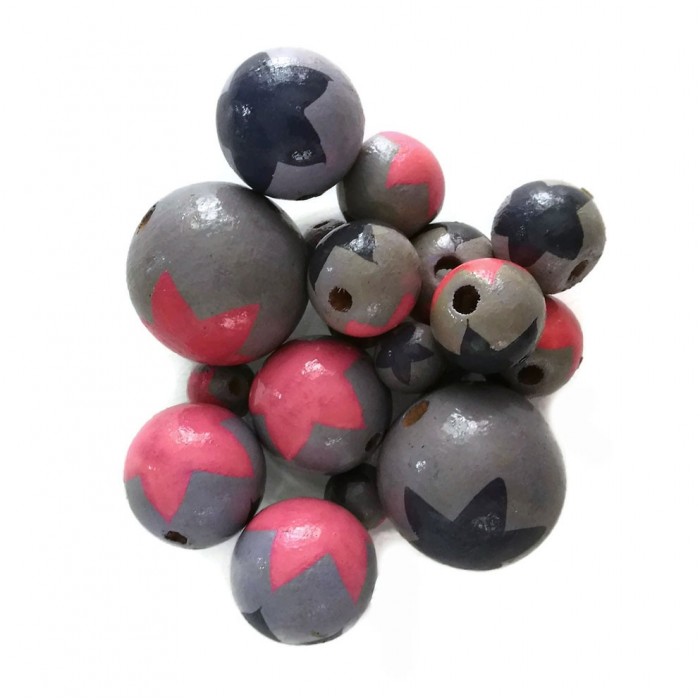 Etoiles Perles en bois - Etoiles - Lilas, rose et bleu Babachic by Moodywood