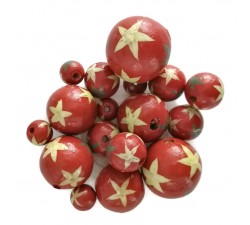 Etoiles Perles en bois - Etoiles - Rouge Babachic by Moodywood