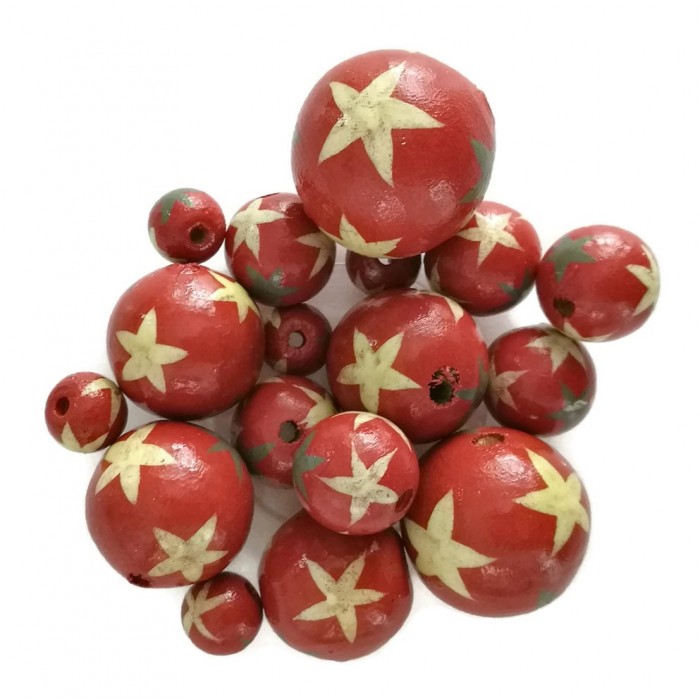 Estrellas Cuentas de madera - Estrellas - Rojo Babachic by Moodywood
