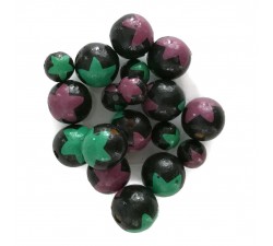 Etoiles Perles en bois - Etoiles - Noir, vert et violet Babachic by Moodywood