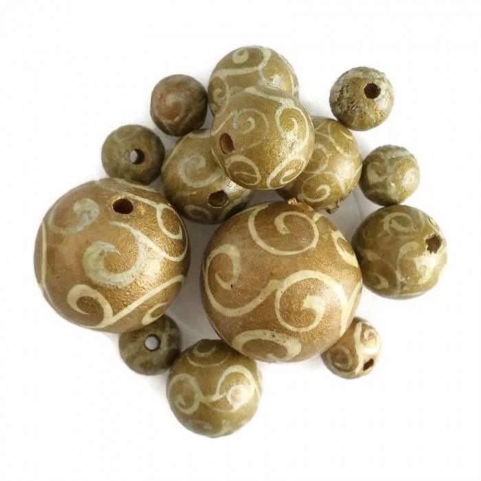 Spirales Perles en bois - Spirales - Doré Babachic by Moodywood