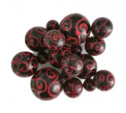 Espirales Cuentas de madera - Espirales - Negro y rojo Babachic by Moodywood