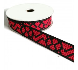 Cintas Cinta Tetris - Negro y rojo - 25 mm