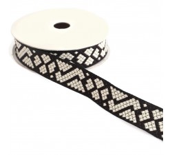 Cintas Cinta Tetris - Negro y blanco - 25 mm babachic