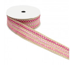 Broderies Broderie graphique - Chaîne - Rose - 45 mm babachic