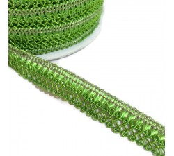 Braid Satiny ribbon - Floor key - Green - 15 mm