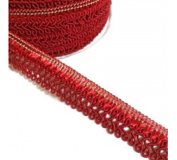 Braid Satiny ribbon - Floor key - Red - 15 mm