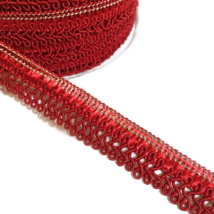 Braid Satiny ribbon - Floor key - Red - 15 mm