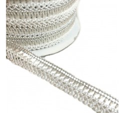 Braid Satiny ribbon - Floor key - White - 15 mm