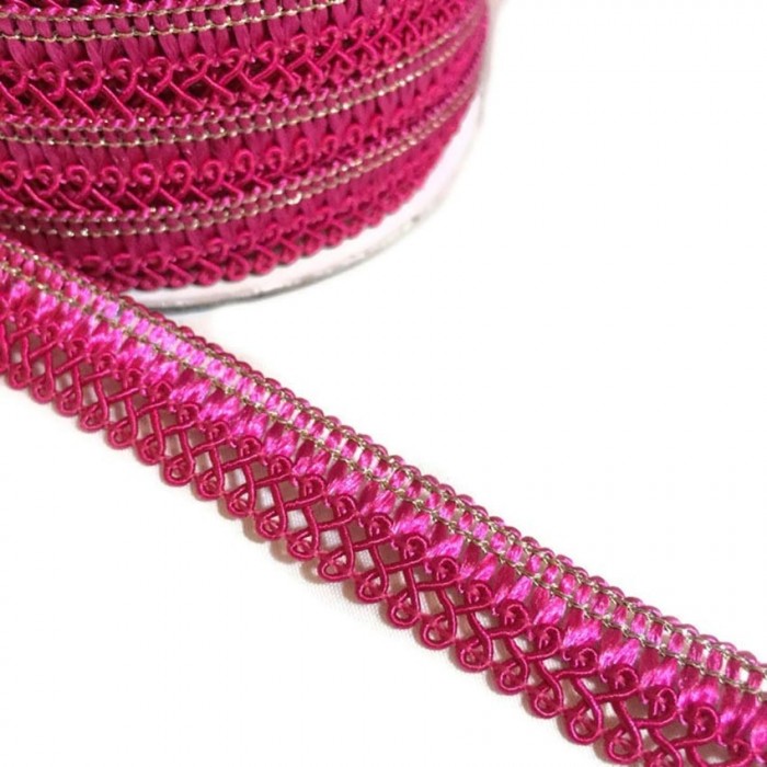 Braid Satiny ribbon - Floor key - Pink - 15 mm