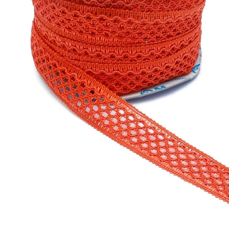 Lace Lace ribbon - Orange - 20 mm babachic