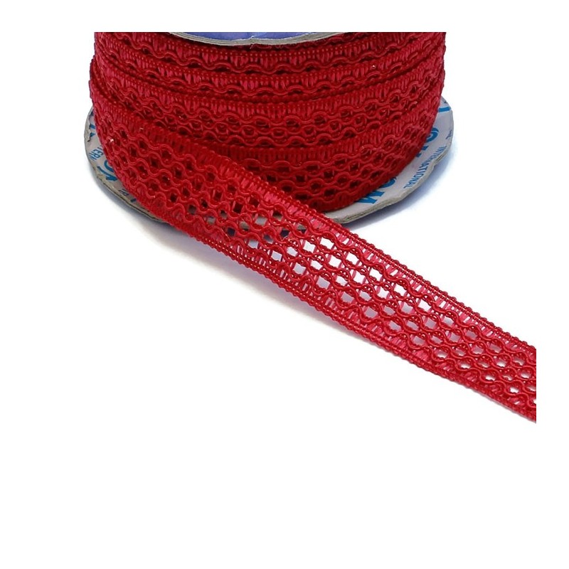 Lace Lace ribbon - Red - 20 mm babachic