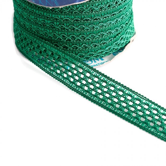 Lace Lace ribbon - Green - 20 mm babachic