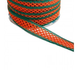 Lace Lace ribbon - Orange and green - 20 mm