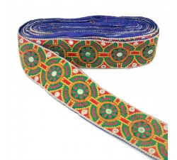 Embroidery Ethnic trimming - Peru - Green, red, yellow, pink and orange - 65 mm babachic