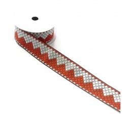 Cintas Cinta zigzag - Naranja y blanco - 40 mm