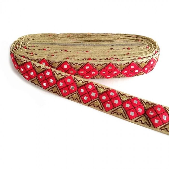 Braid Fiesta gallon - Red and golden - 40 mm babachic