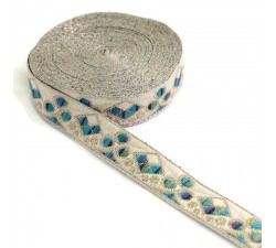 Rubans Ruban tissé bleu - Casino - 22 mm