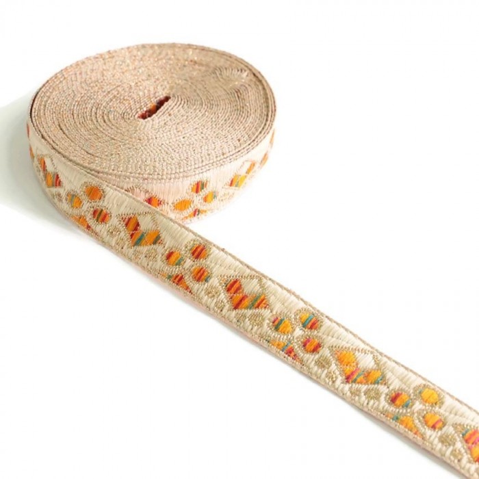 Ribbons Yellow woven ribbon - Casino - 22 mm