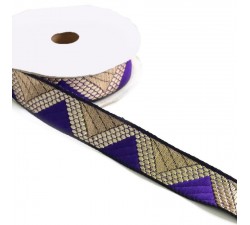 Ribbons Graphic braid - Delta - Purple and golden - 20 mm babachic