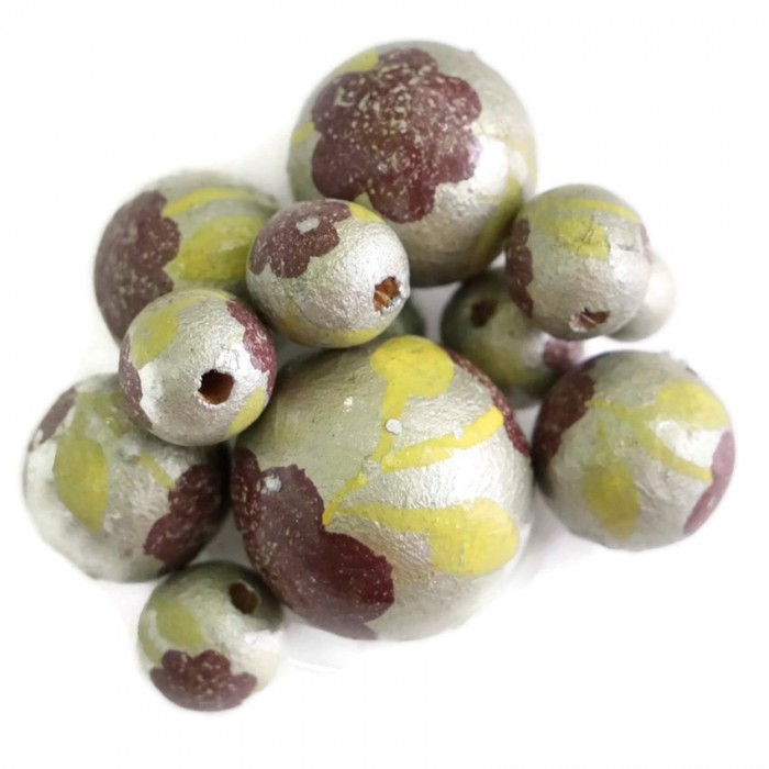Flowers Wooden beads - Peltée - Silver Babachic by Moodywood