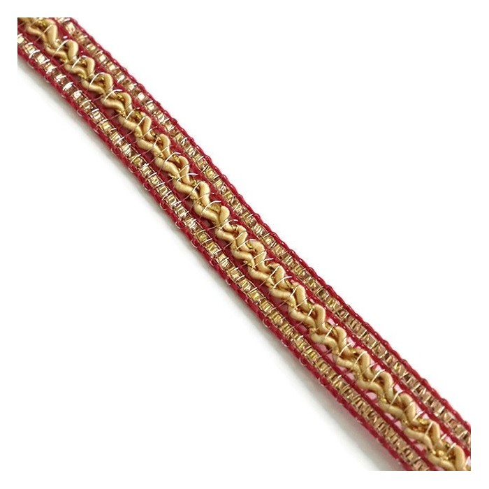 Braid Ethnic braid - Pink, beige and golden - 10 mm babachic