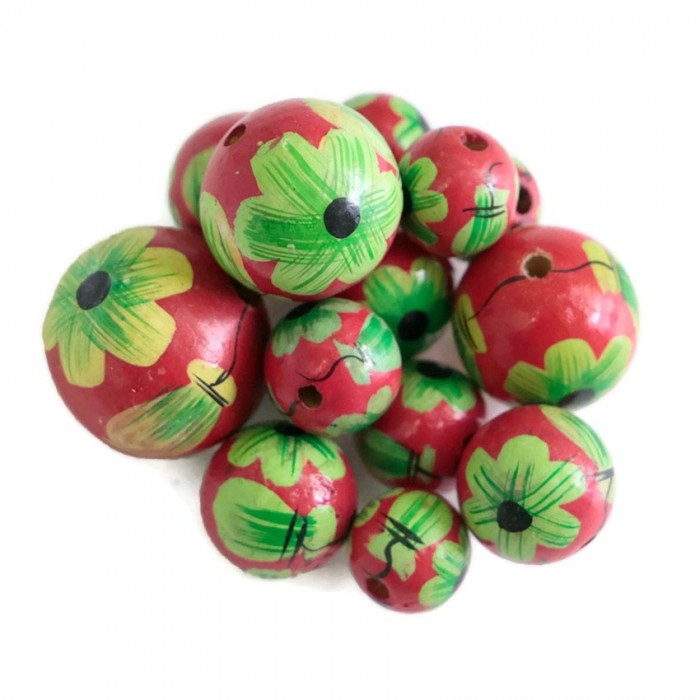 Fleurs Perle en bois - Ballerina - Rose et vert Babachic by Moodywood