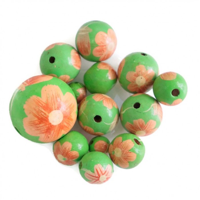 Fleurs Perle en bois - Ballerina - Rose et vert Babachic by Moodywood
