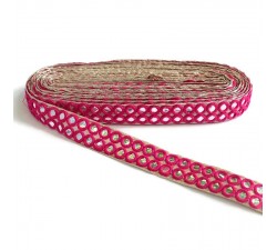 Braid Mirrors braid - Double line - Fuchsia - 30 mm babachic